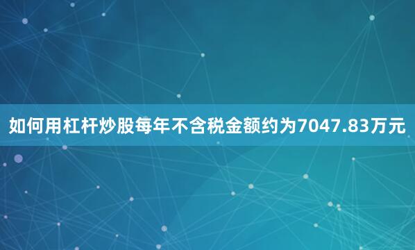 如何用杠杆炒股每年不含税金额约为7047.83万元