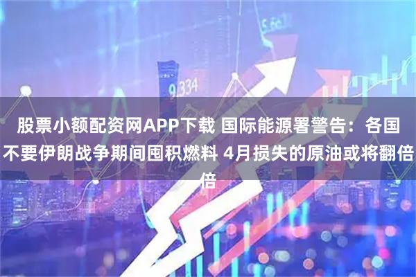 股票小额配资网APP下载 国际能源署警告:各国不要伊朗战争期间囤积燃料 4月损失的原油或将翻倍
